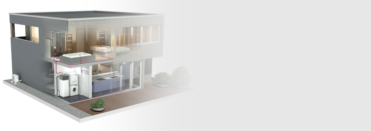 See through house with split installation